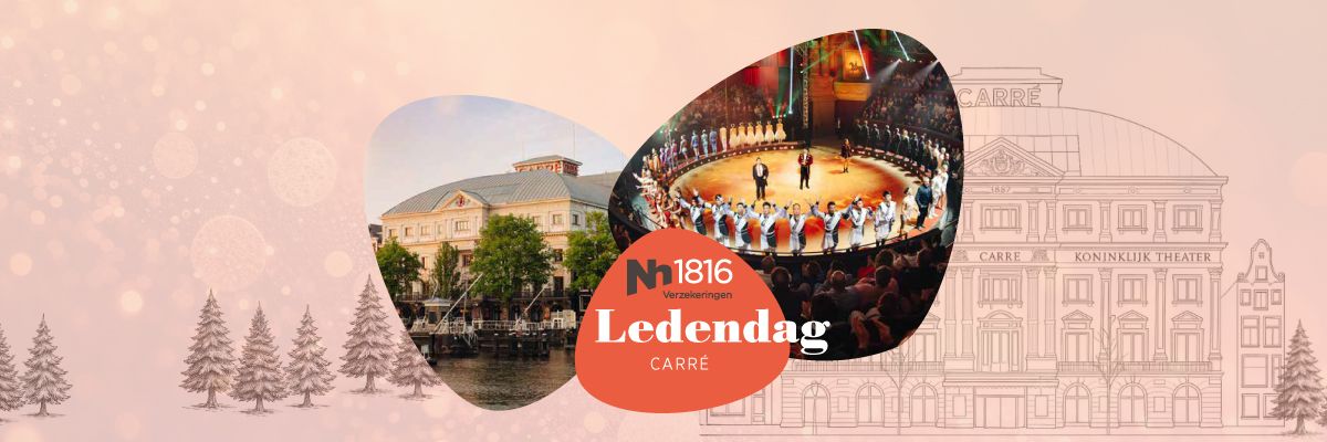 illustratie van Koninklijk theater Carré in kerstsferen