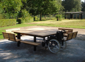 rolstolvriendelijke picknicktafel in De Hartenberg 's Heeren Loo
