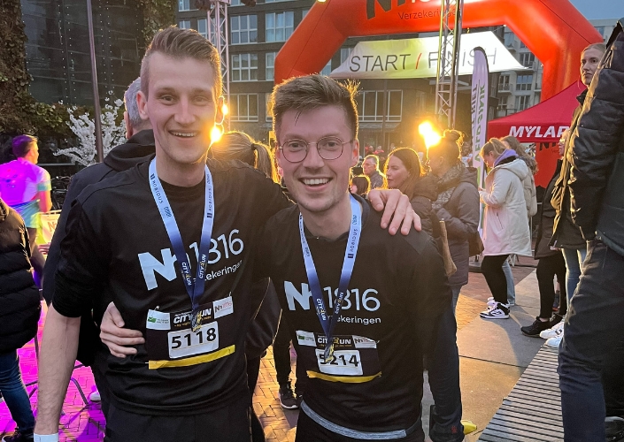 nh1816 collega's na afloopt van de Heerhugowaard Cityrun